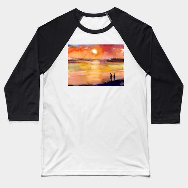 Sunset - Sunrise - Reflection - People Baseball T-Shirt by dfrdesign